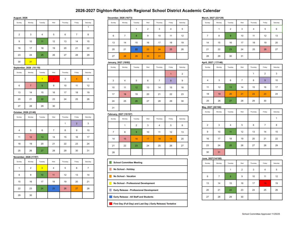 Dighton-Rehoboth Regional School District 26-27 Calendar (1)