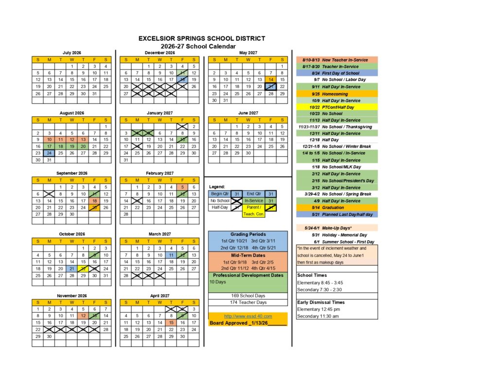 EXCELSIOR SPRINGS SCHOOL DISTRICT 2026-27