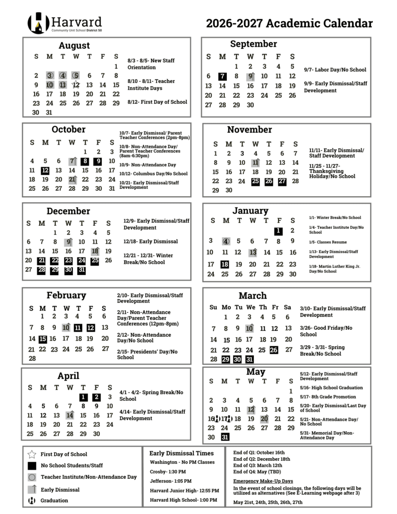 Harvard Community Unit School District 50 26-27 Calendar (1)