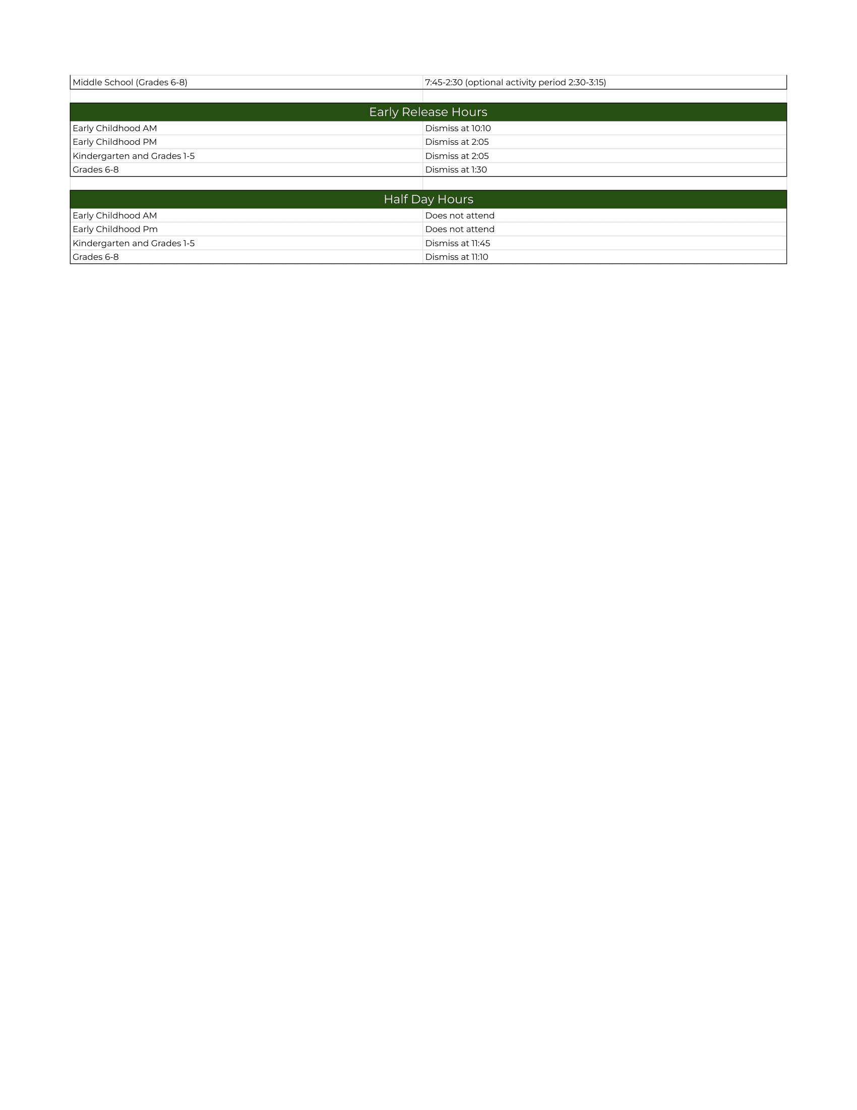 Kildeer Countryside School District 96 Calendar 26/27 Updates