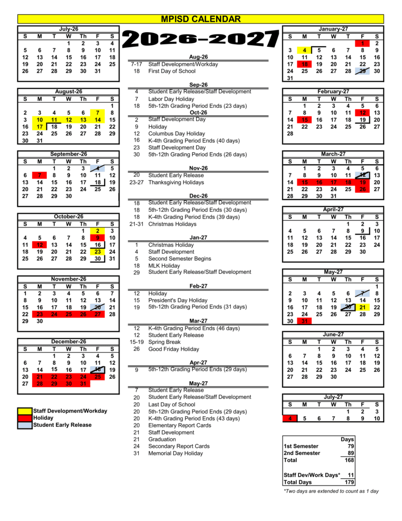 MPISD 26-27 Calendar