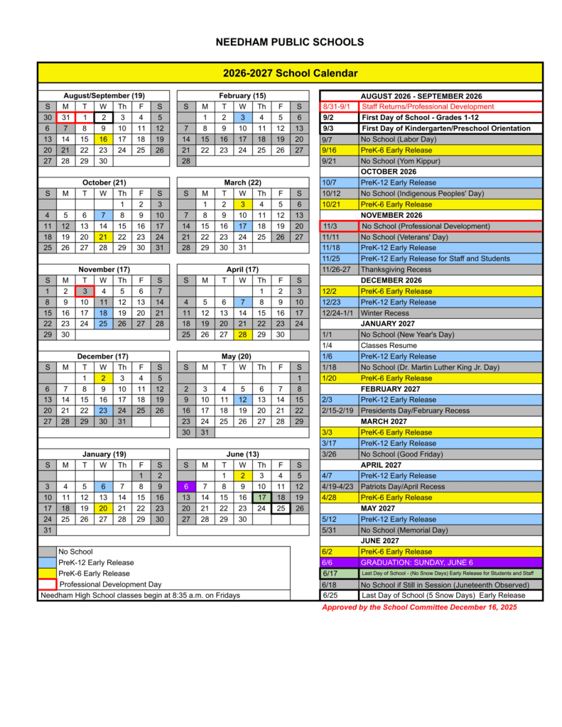 Needham Public Schools 26-27 Calendar (1)
