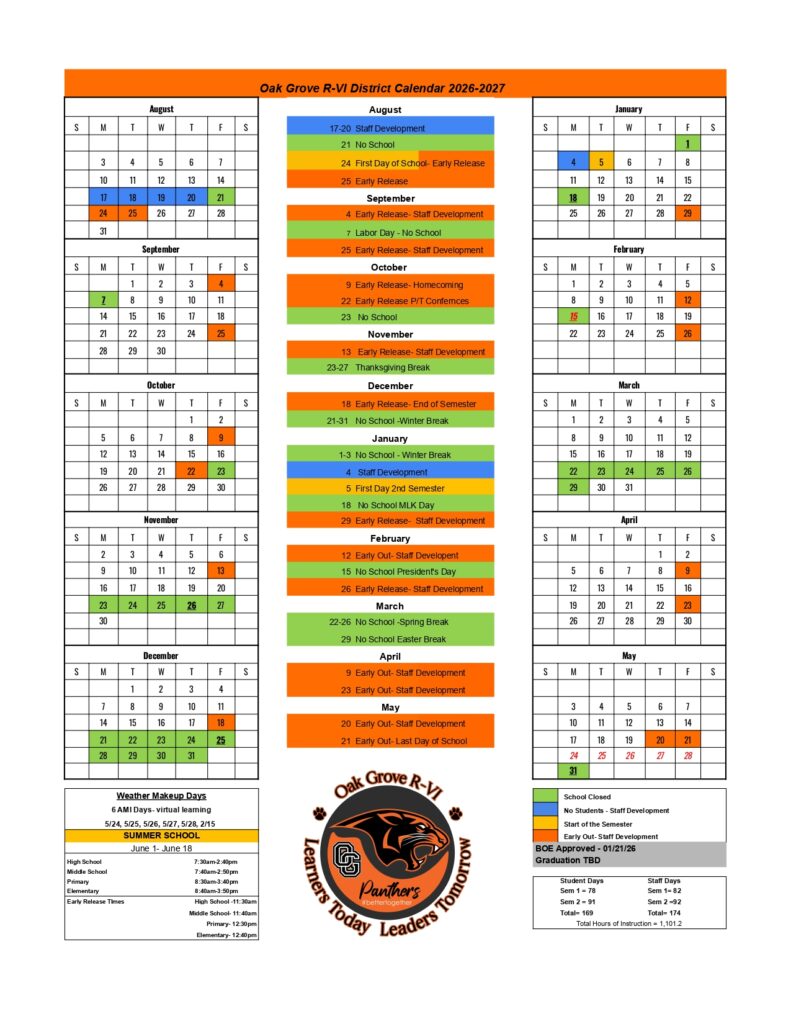 Oak Grove R-VI 2026-2027