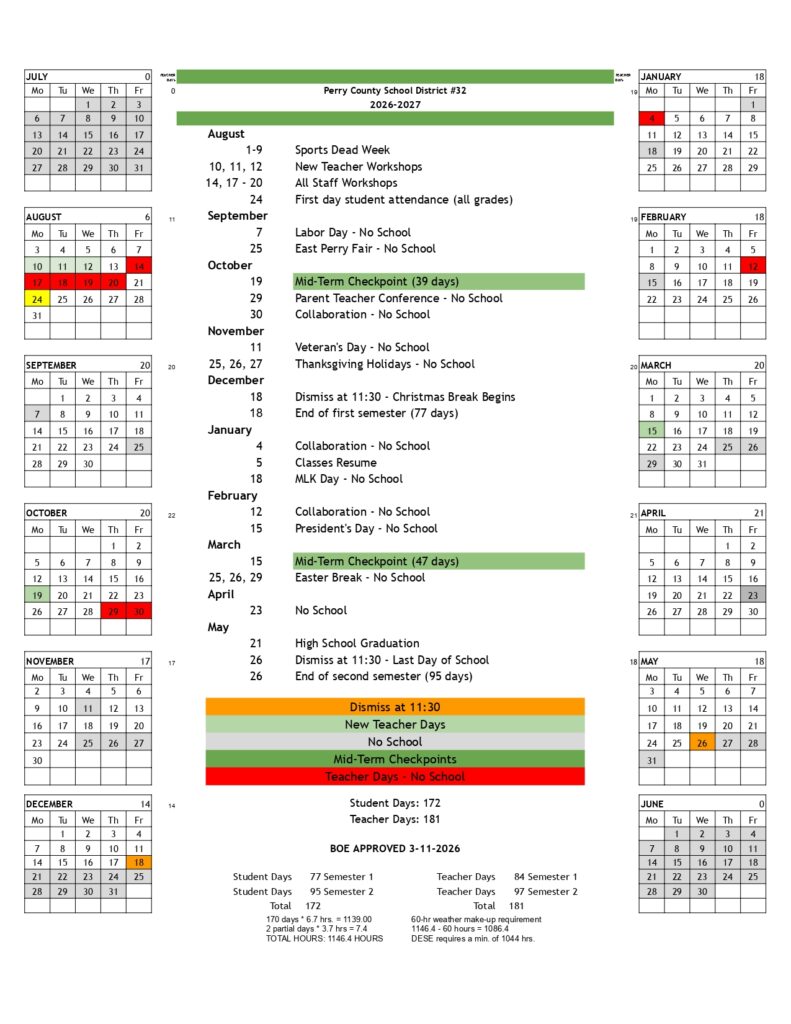 Perry County School District #32 2026-2027