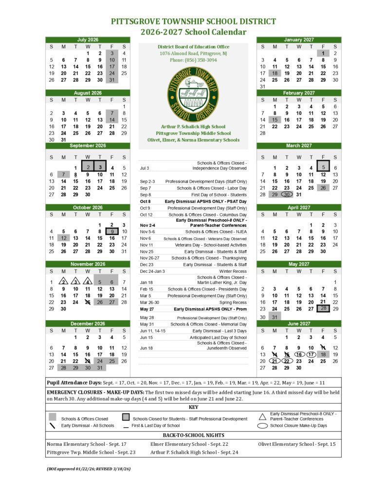 Pittsgrove Township School District 2026-2027