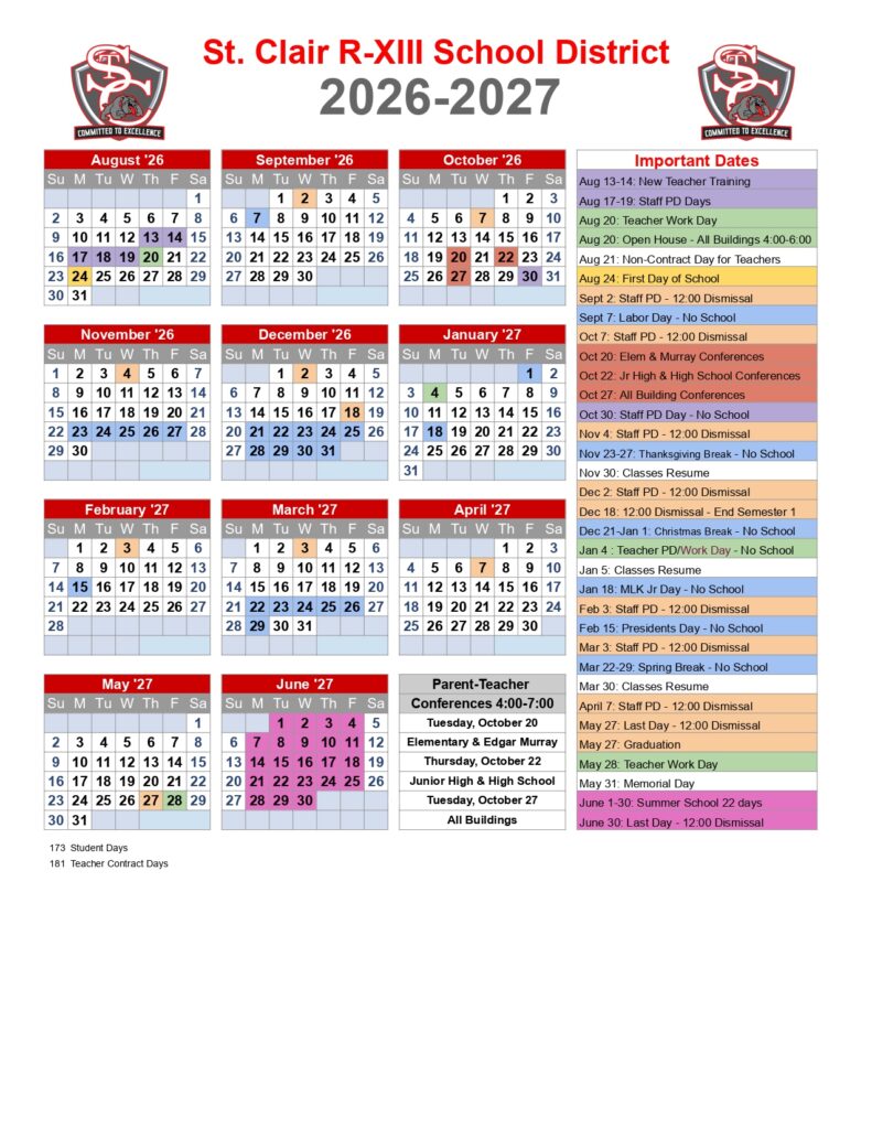 St. Clair R-XIII School District 2026-2027