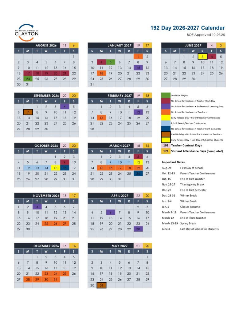 The School District of Clayton 2026-2027