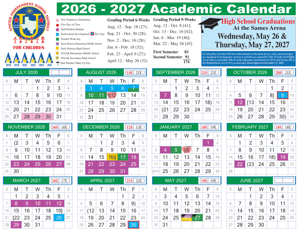 United Independent School District 26-27 Calendar