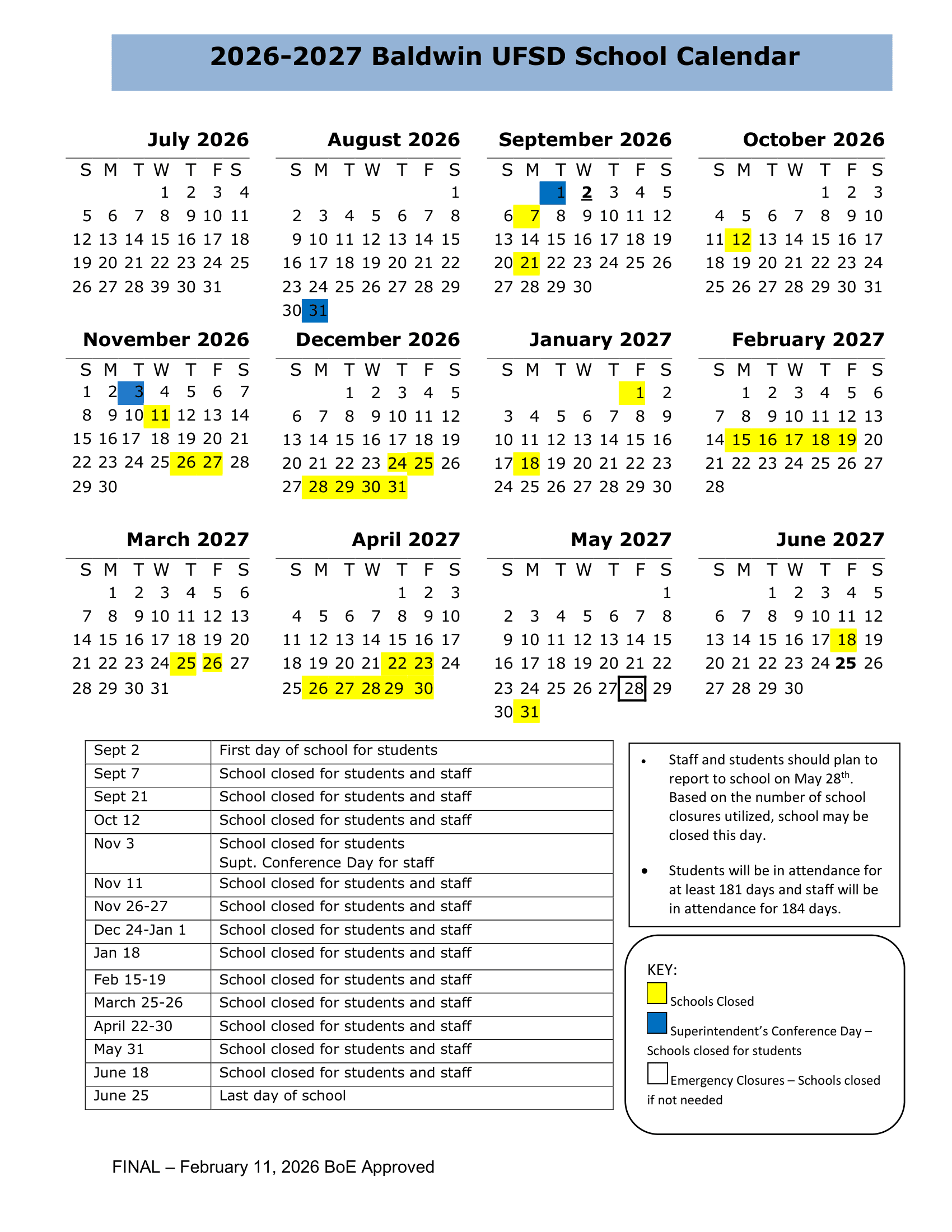 Baldwin UFSD Calendar 26-27 Revised