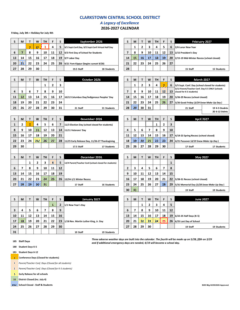 Clarkstown Central School District Calendar 2627 Revised EduCounty