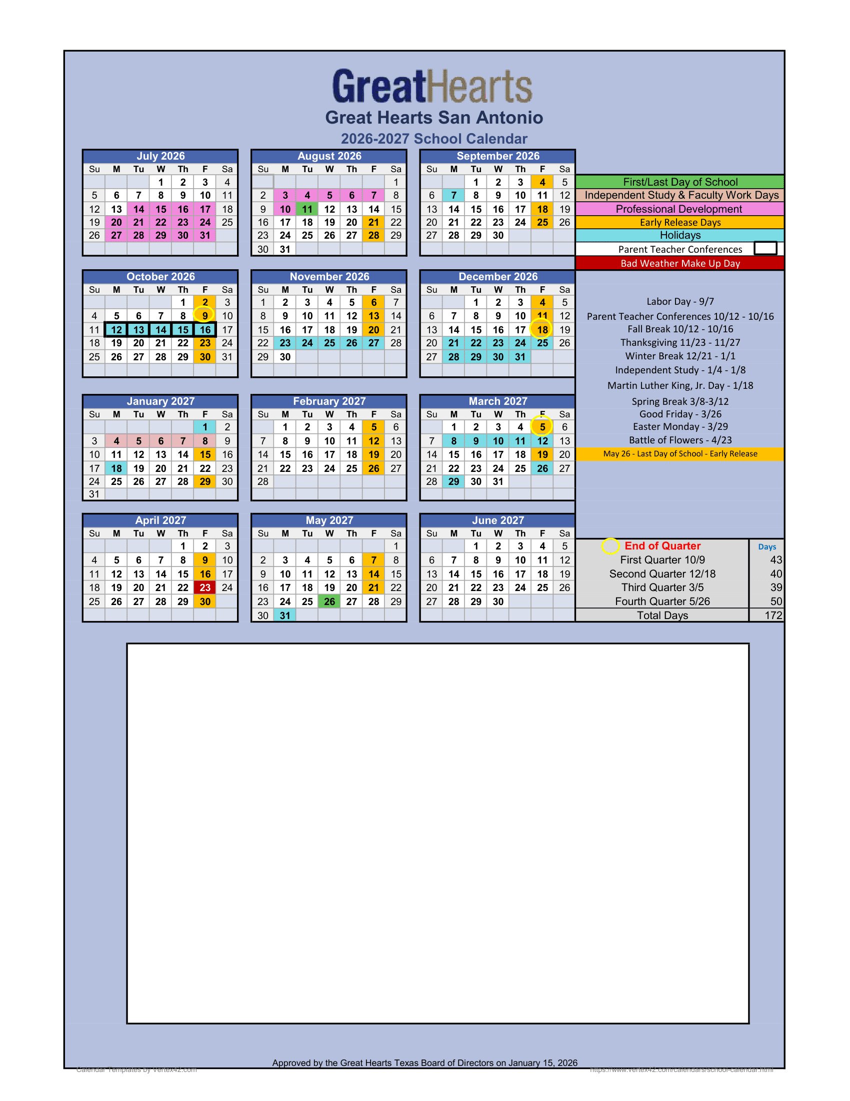 Great Hearts San Antonio Calendar 26-27 Revised PDF