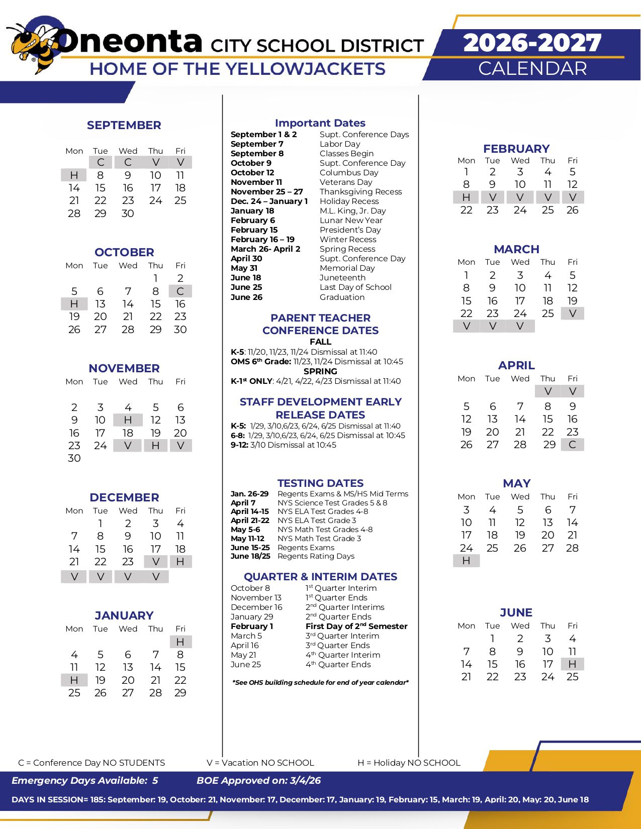 Marcus Whitman CSD Calendar 26-27 Revised