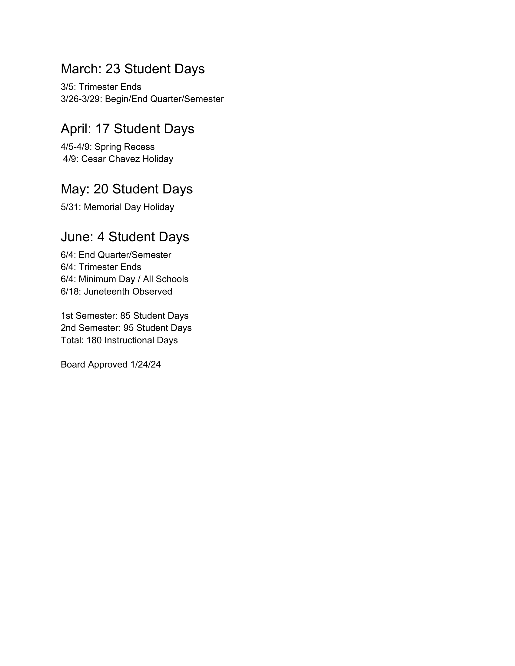 Pajaro Valley Unified School District Calendar 26-27 Revised