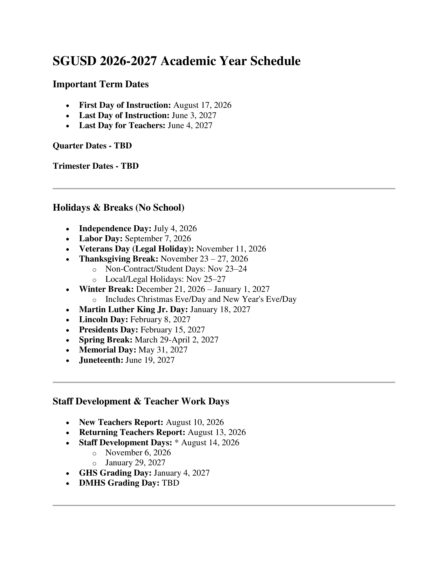 SGUSD Calendar 26-27 Revised