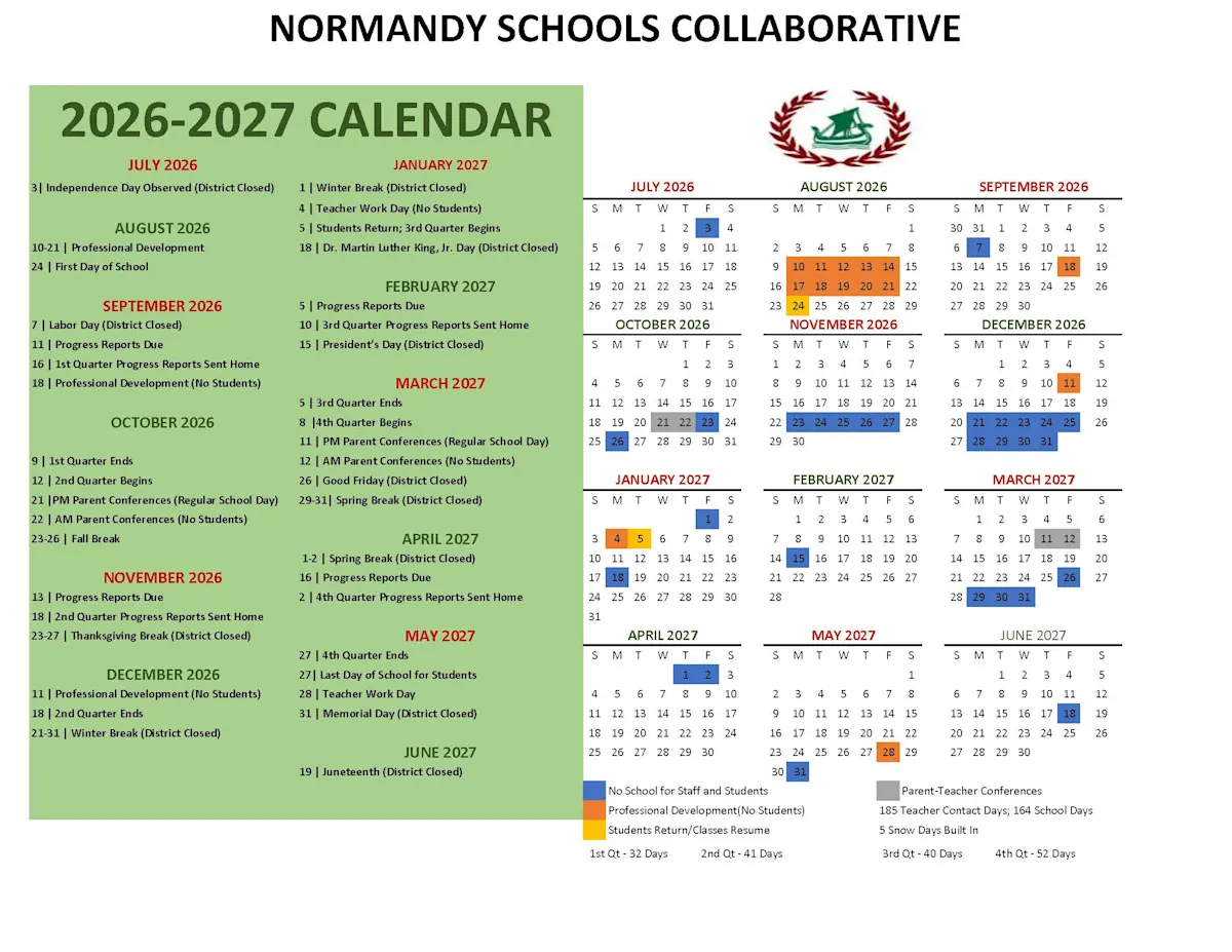 Normandy Schools Collaborative Calendar 26-27 Revised