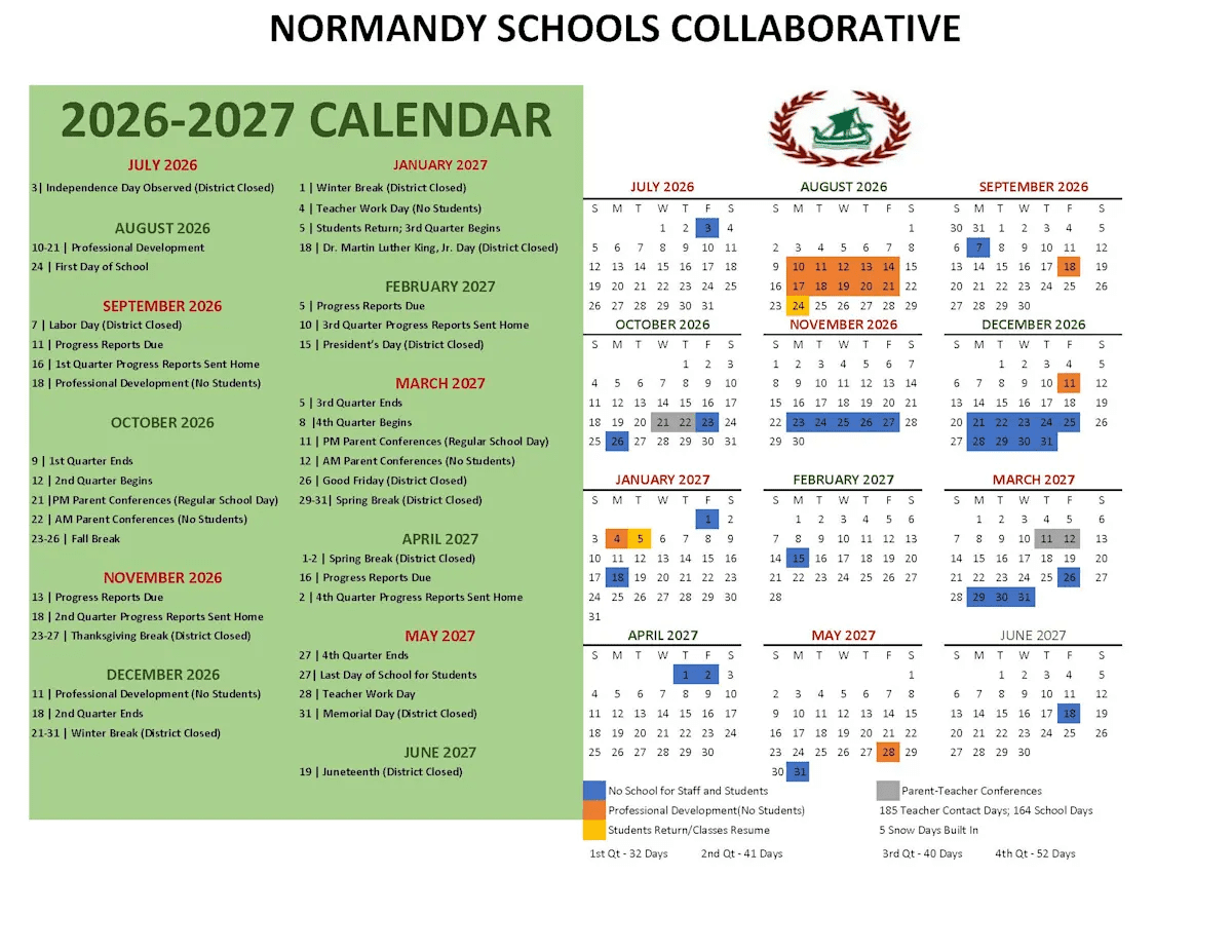 Normandy Schools Collaborative Calendar 26-27 Revised