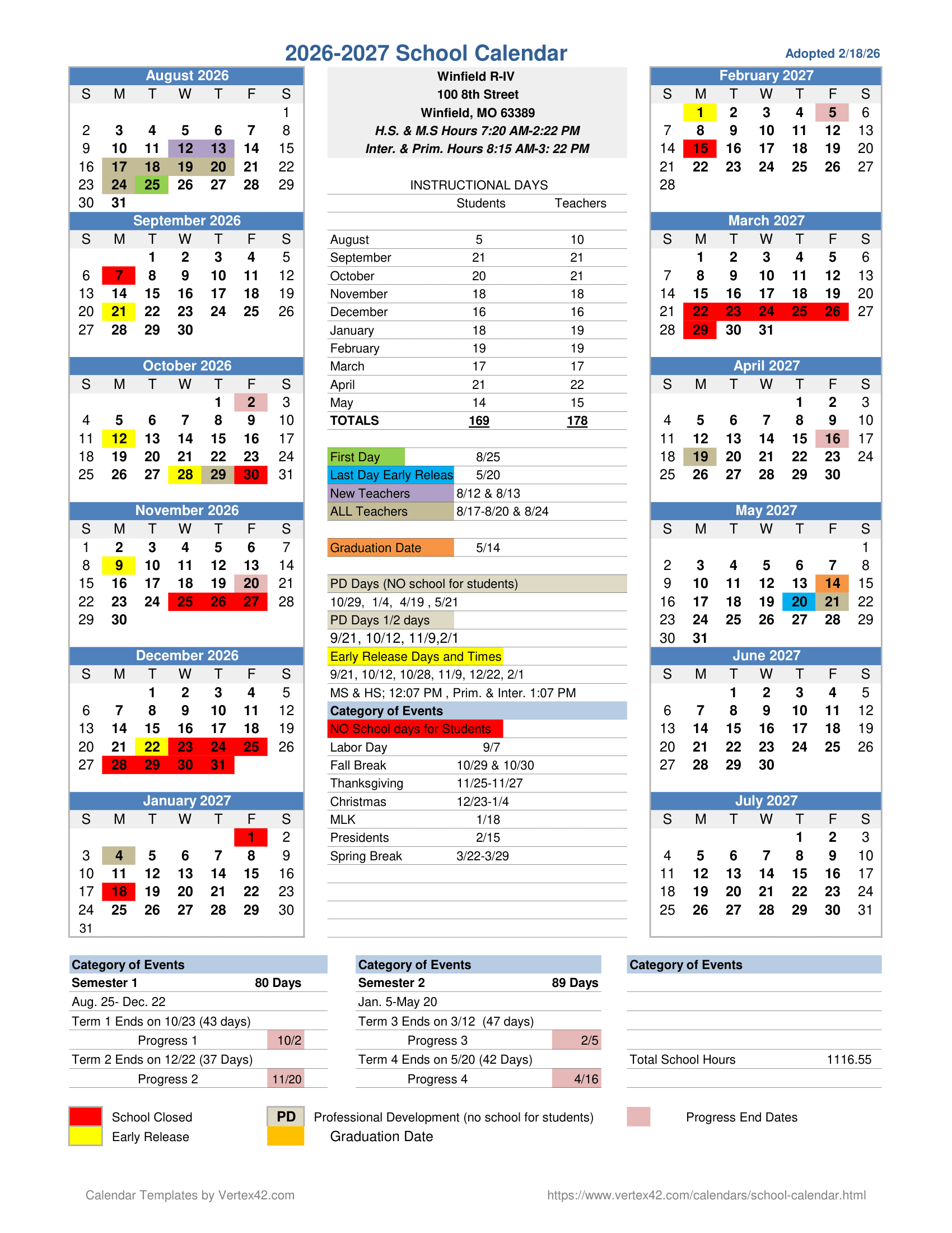 Winfield R-IV Calendar 26-27 Revised