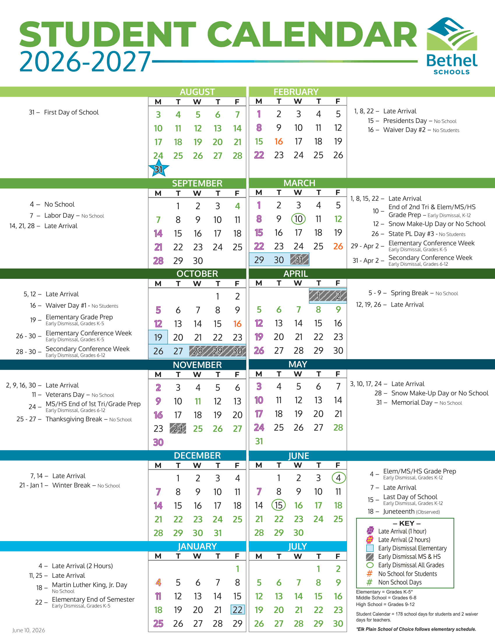 Bethel Schools Calendar 26-27 pdf