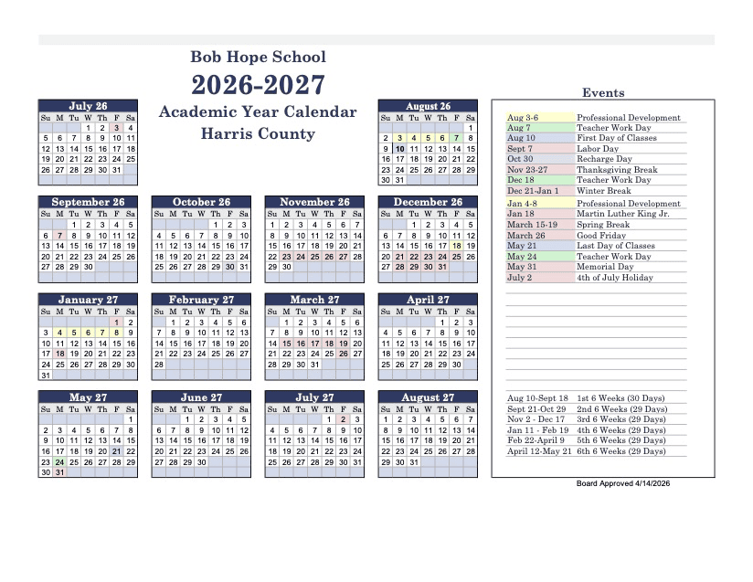 Bob Hope School Calendar 26-27 pdf