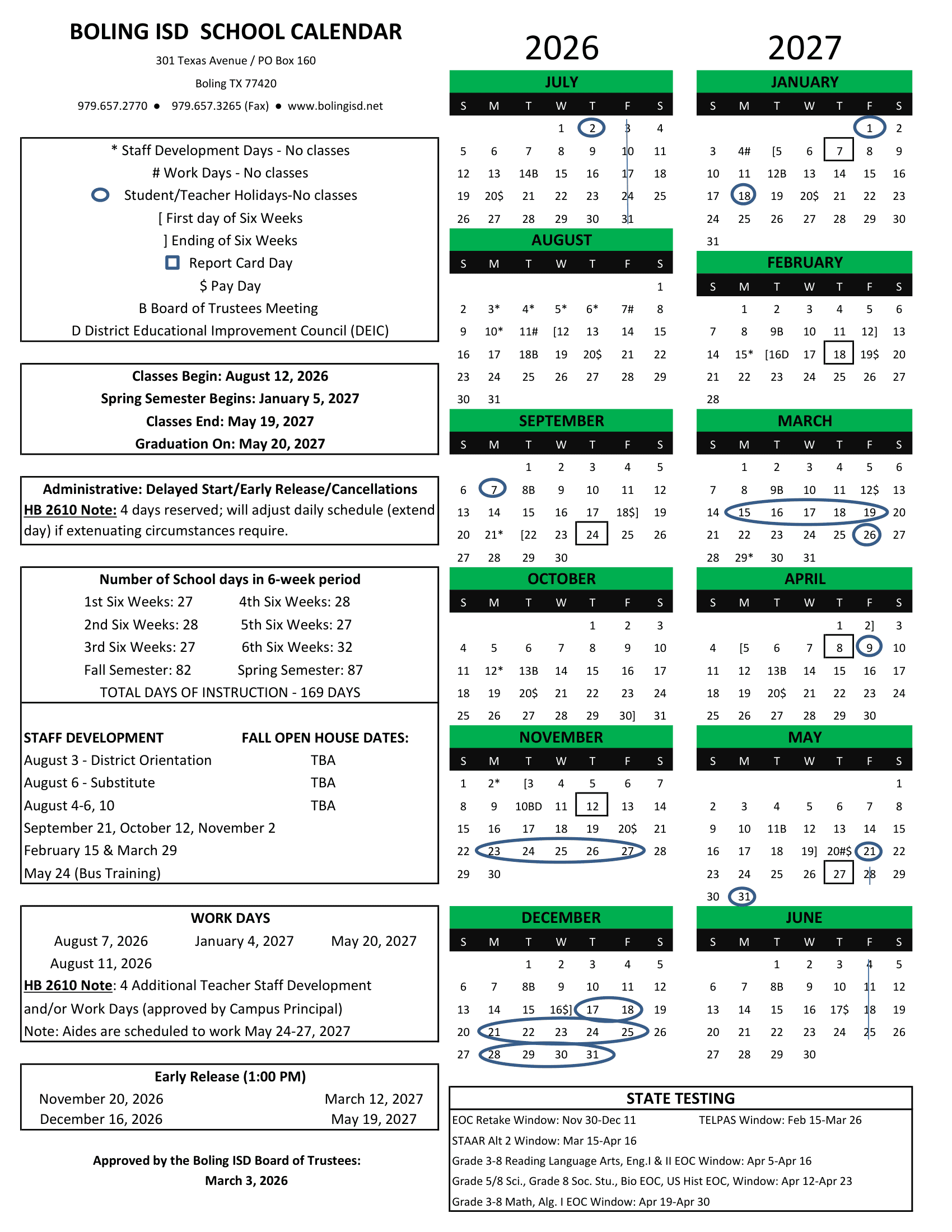Boling ISD Calendar 26-27 pdf