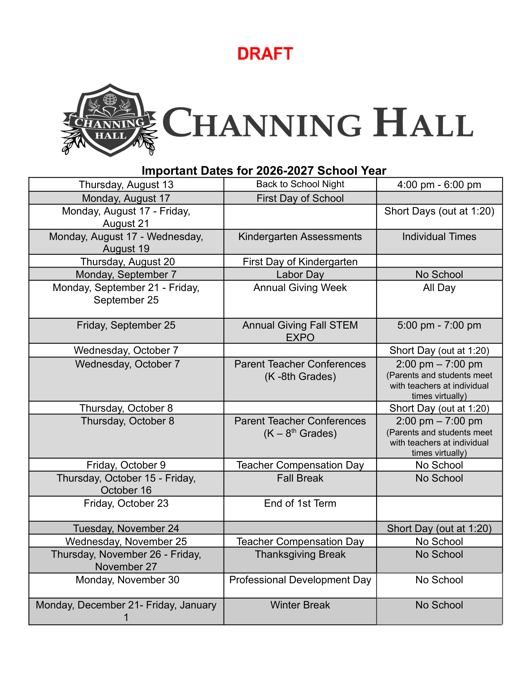 Channing Hall Calendar 26-27 PDF
