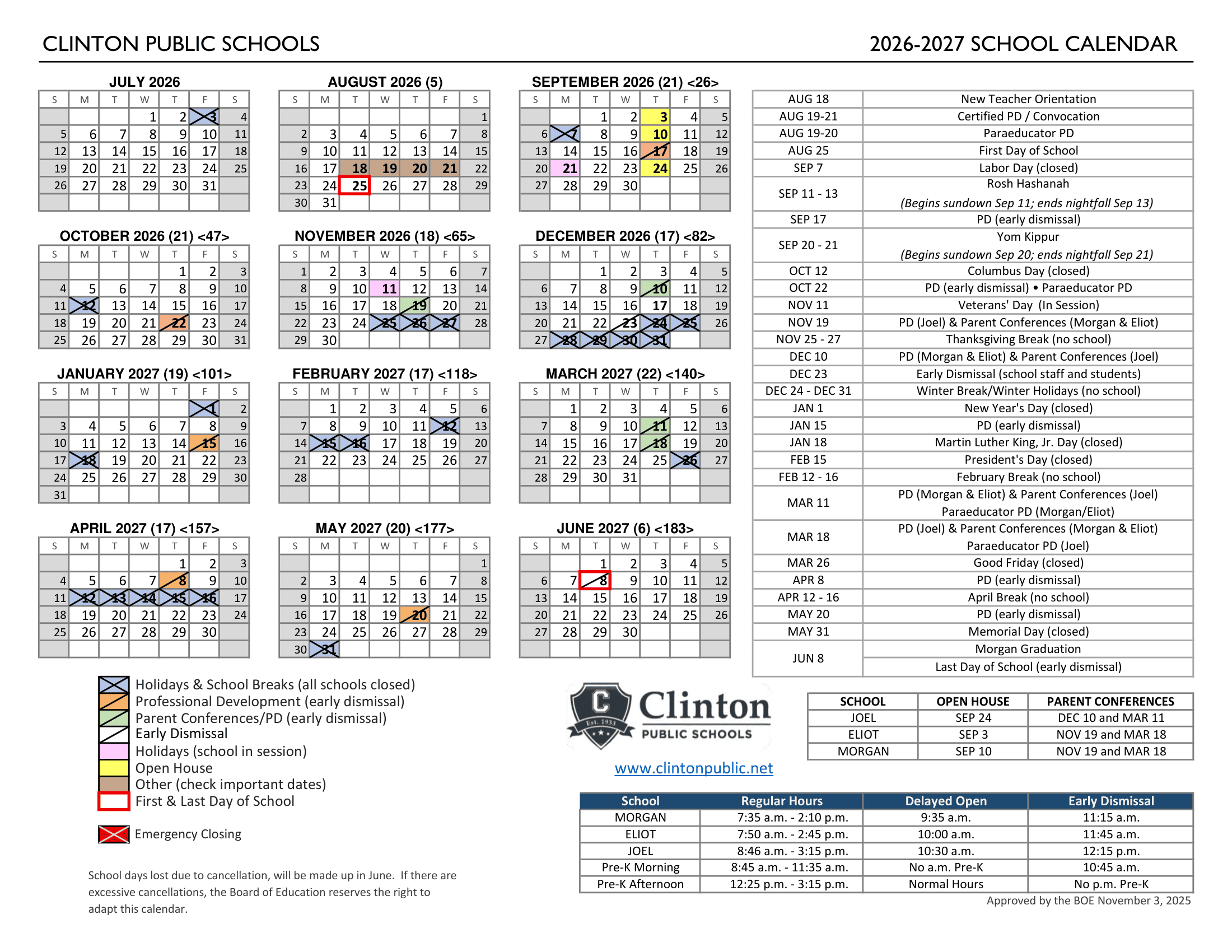 Clinton Public Schools Calendar 26-27 pdf