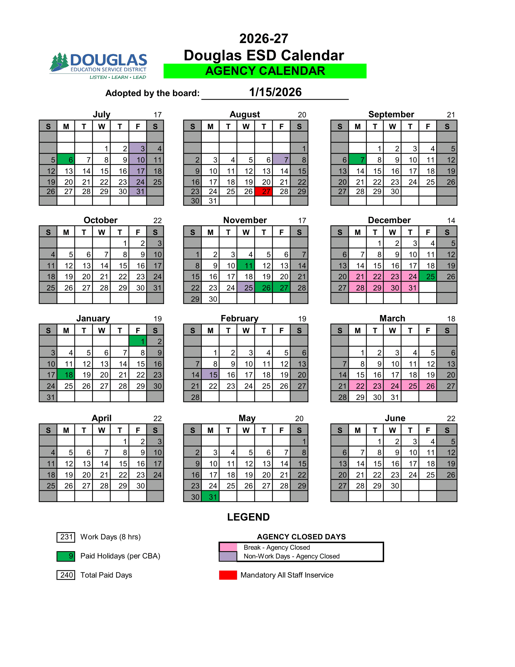 Douglas ESD Calendar Calendar 26-27 PDF