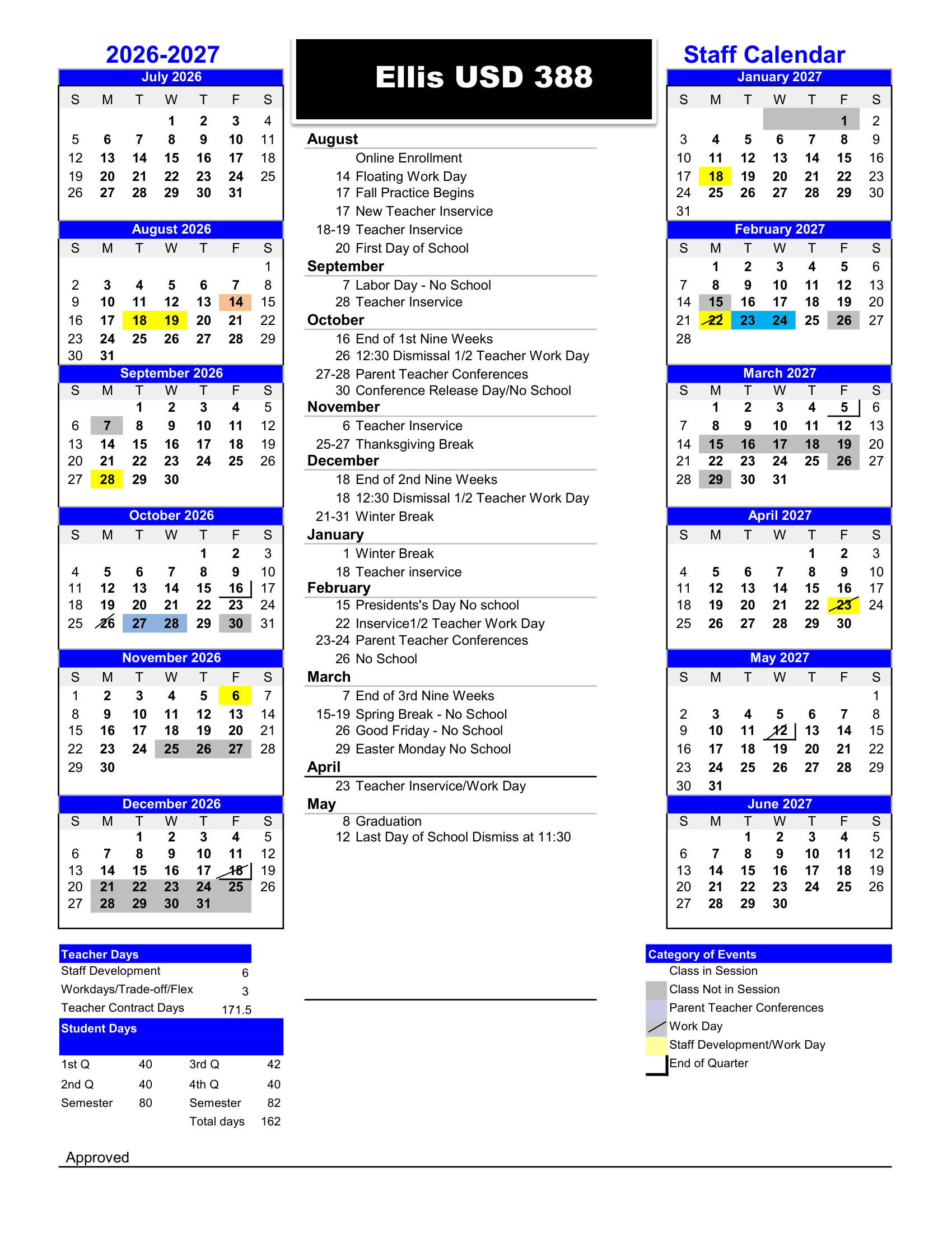 Ellis USD 388 Calendar 26-27 Revised
