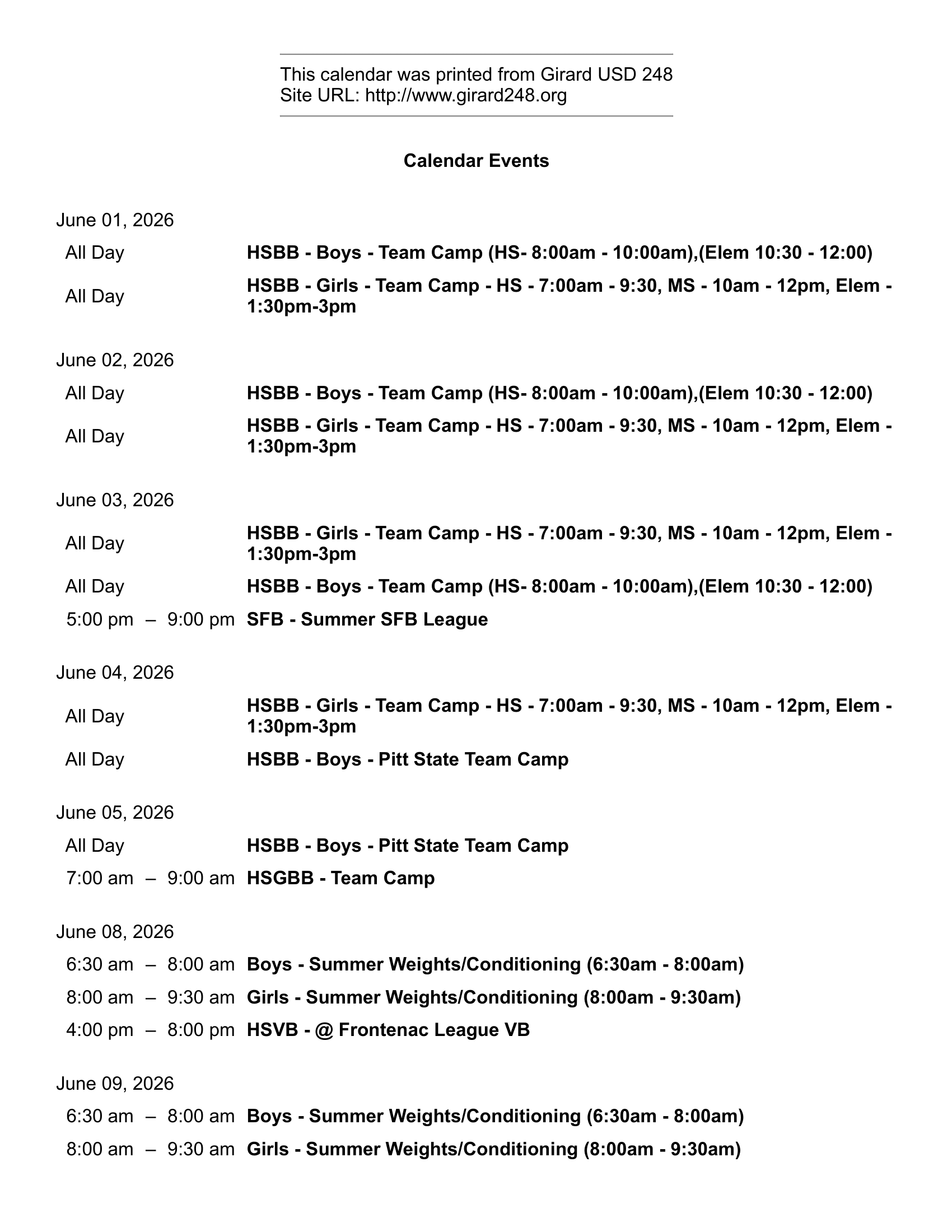 Girard USD 248 Calendar 25-26 Revised