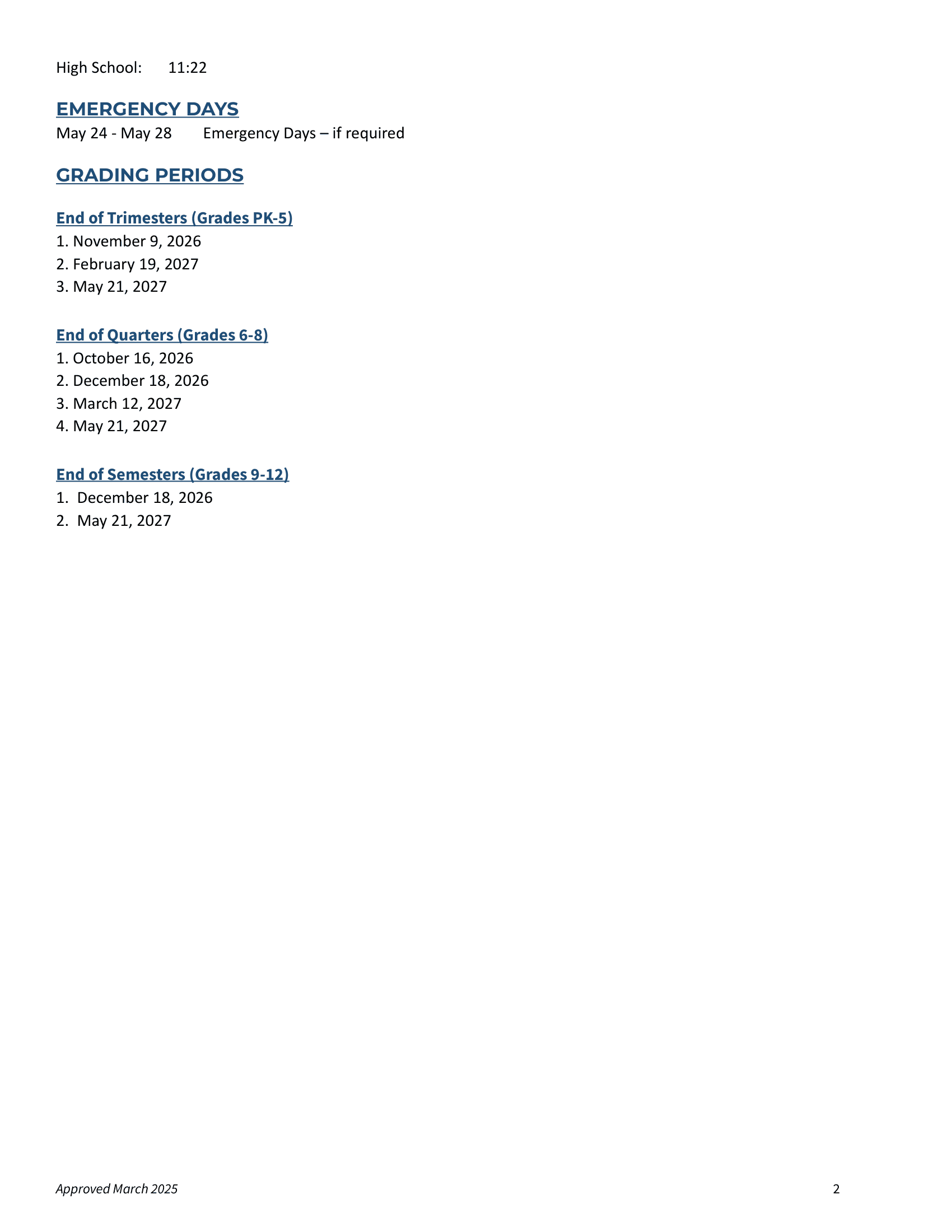 LISLE 202 Community Unit School District Calendar 26-27 pdf