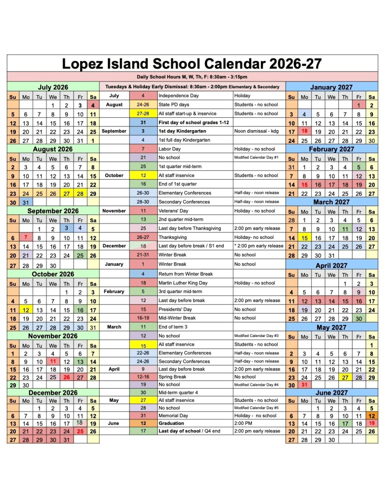 Lopez Island School Calendar 26-27 pdf