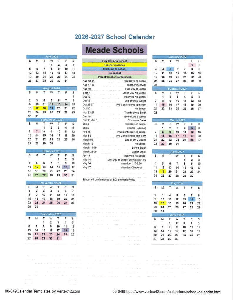 Meade Schools Calendar 26-27 Revised