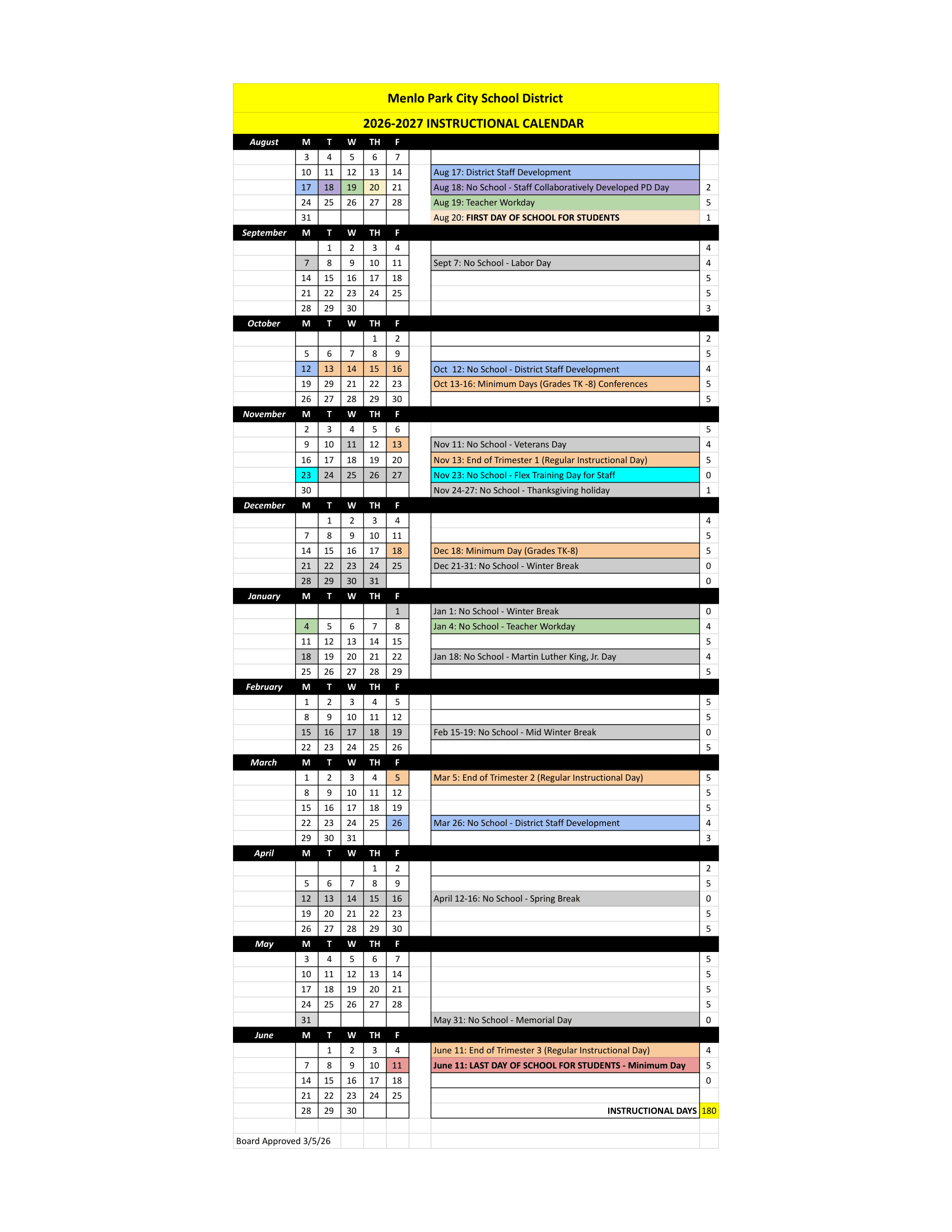 Menlo Park City School District Calendar 26-27 pdf