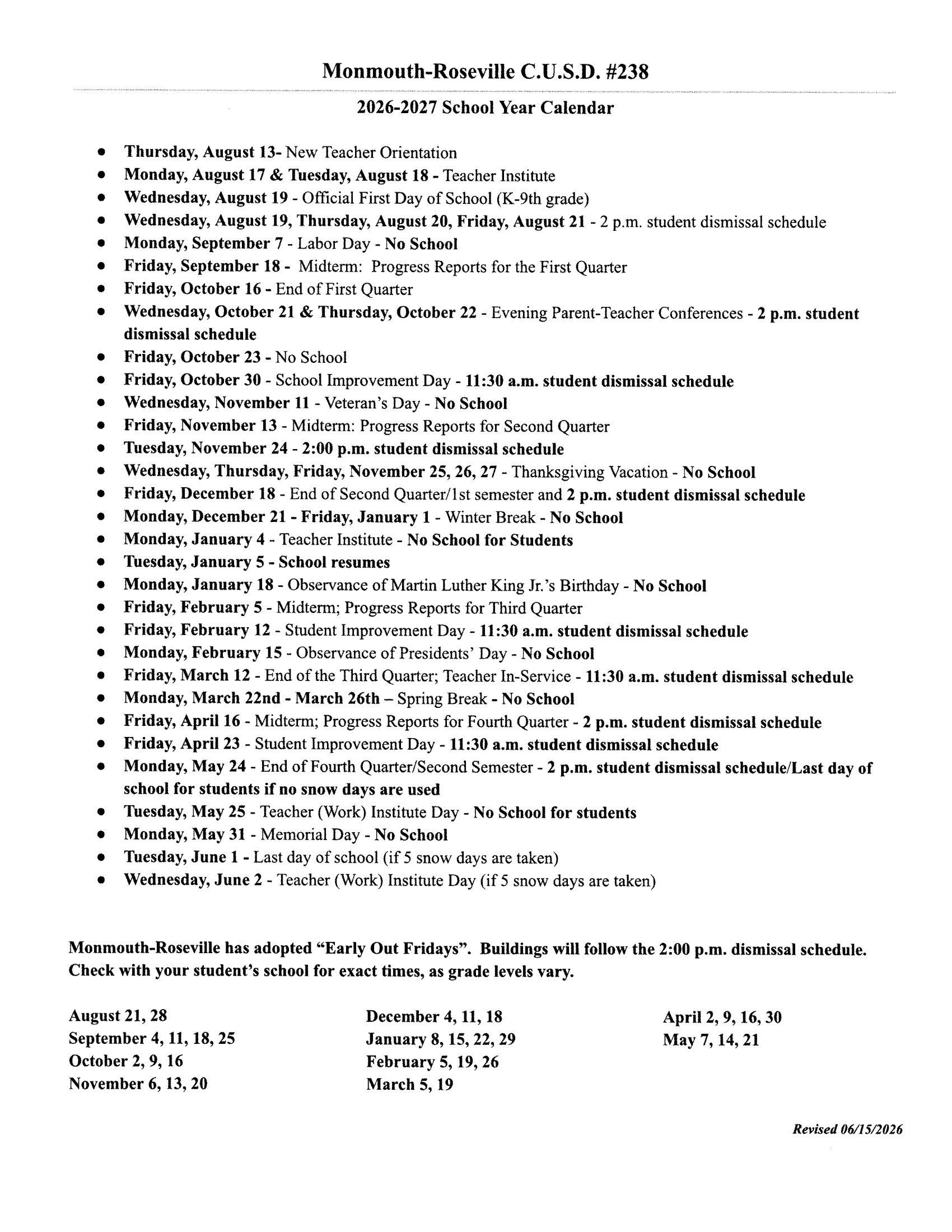 Monmouth-Roseville C.U.S.D. #238 Calendar 26-27 pdf