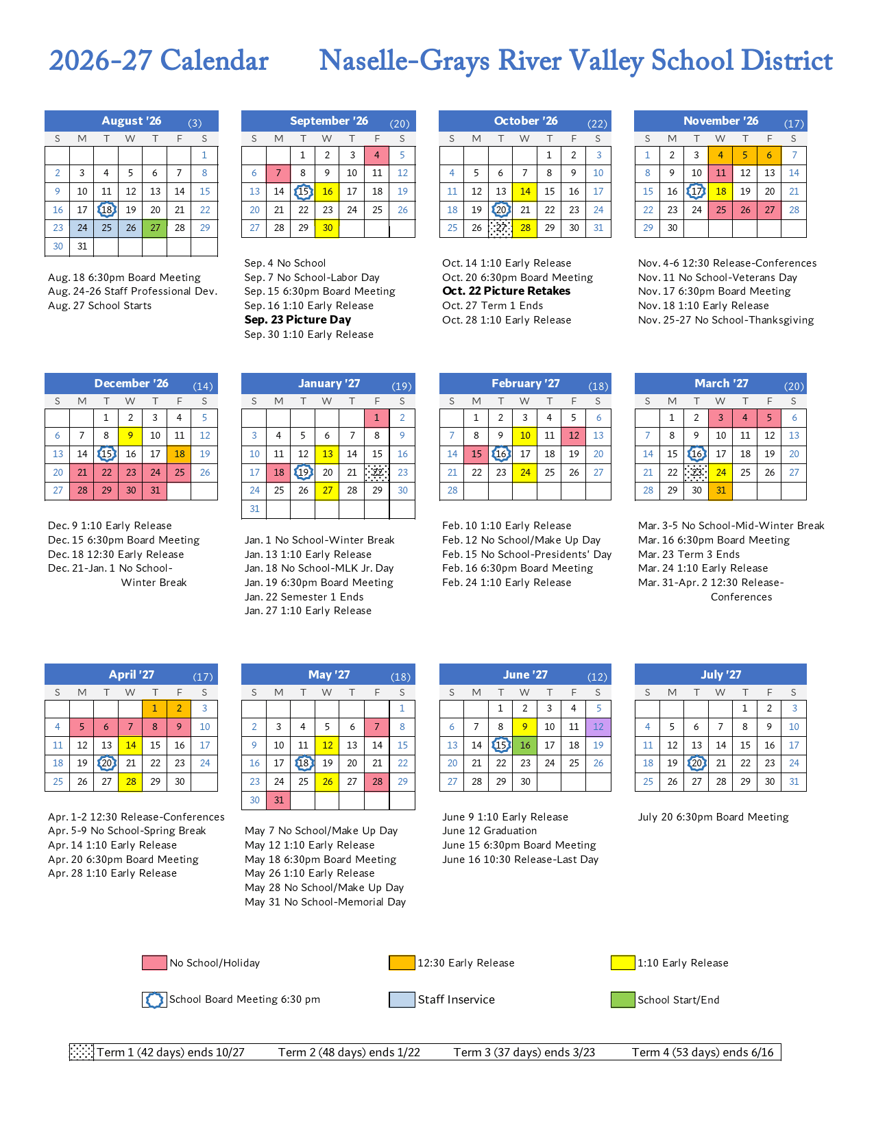 Naselle-Grays River Valley School District Calendar 26-27 pdf