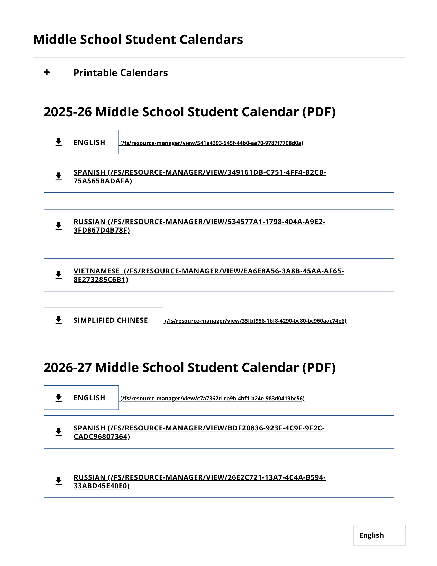 North Clackamas School District Calendar 25-26 PDF