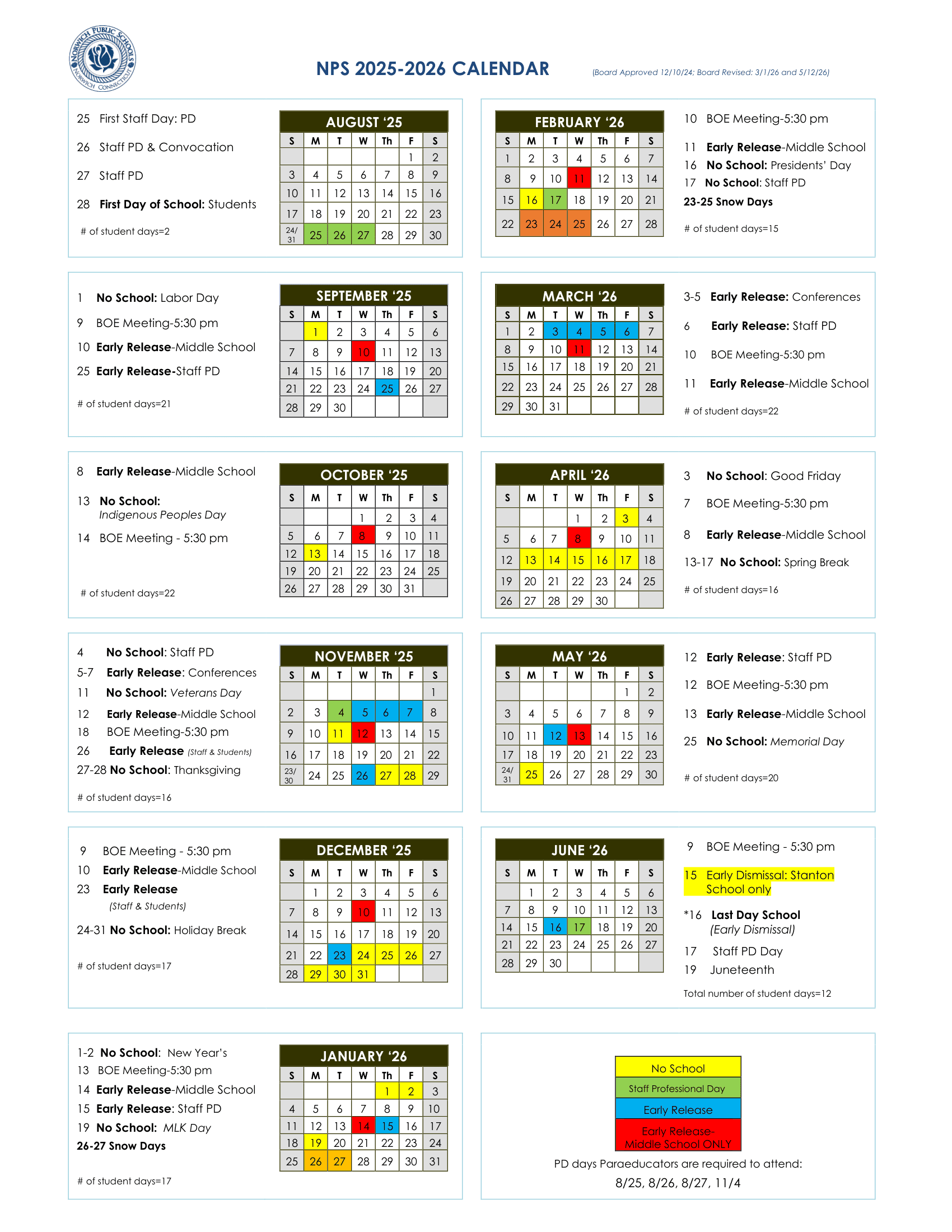 Norwich Public Schools Calendar 25-26 pdf