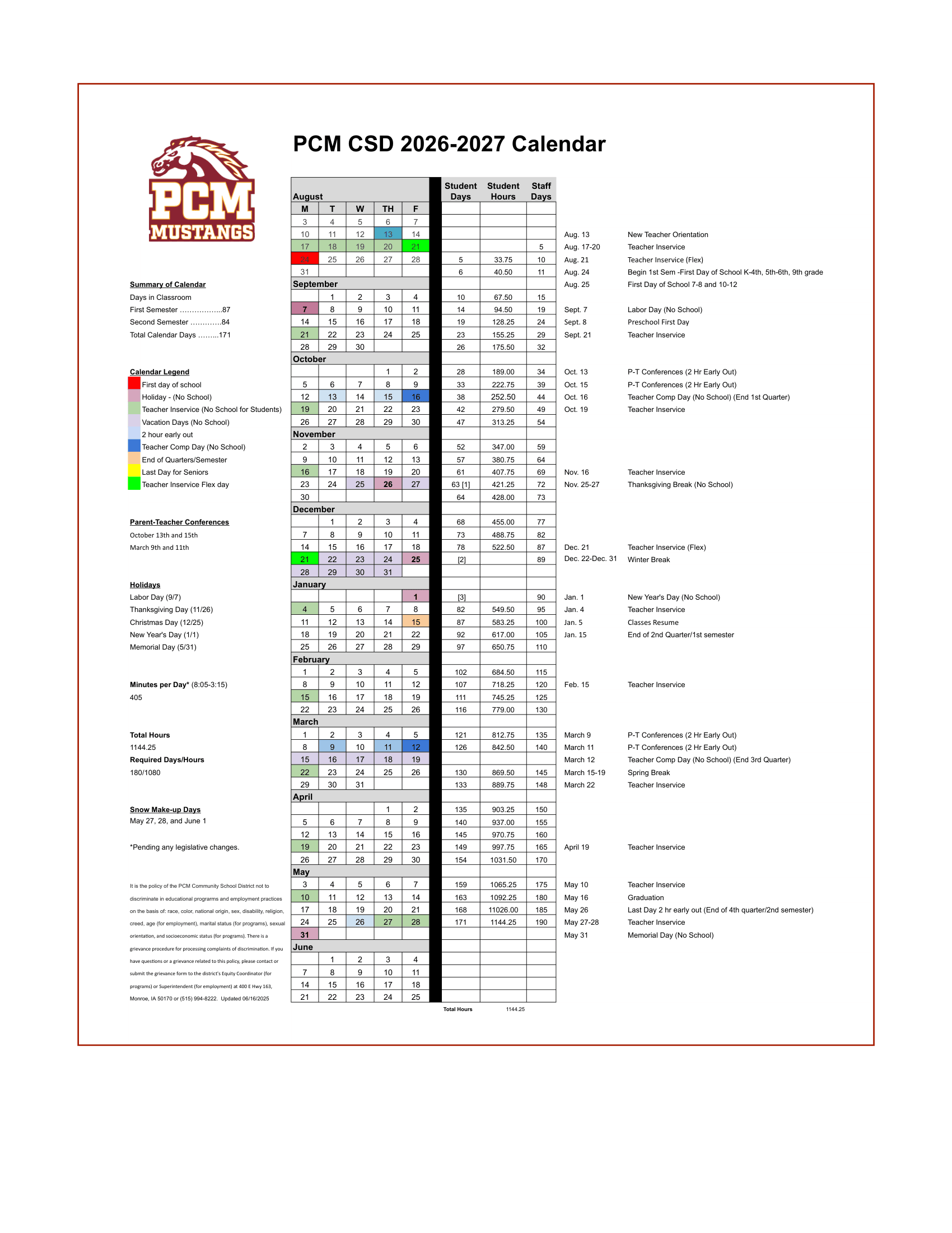 PCM CSD Calendar 26-27 pdf
