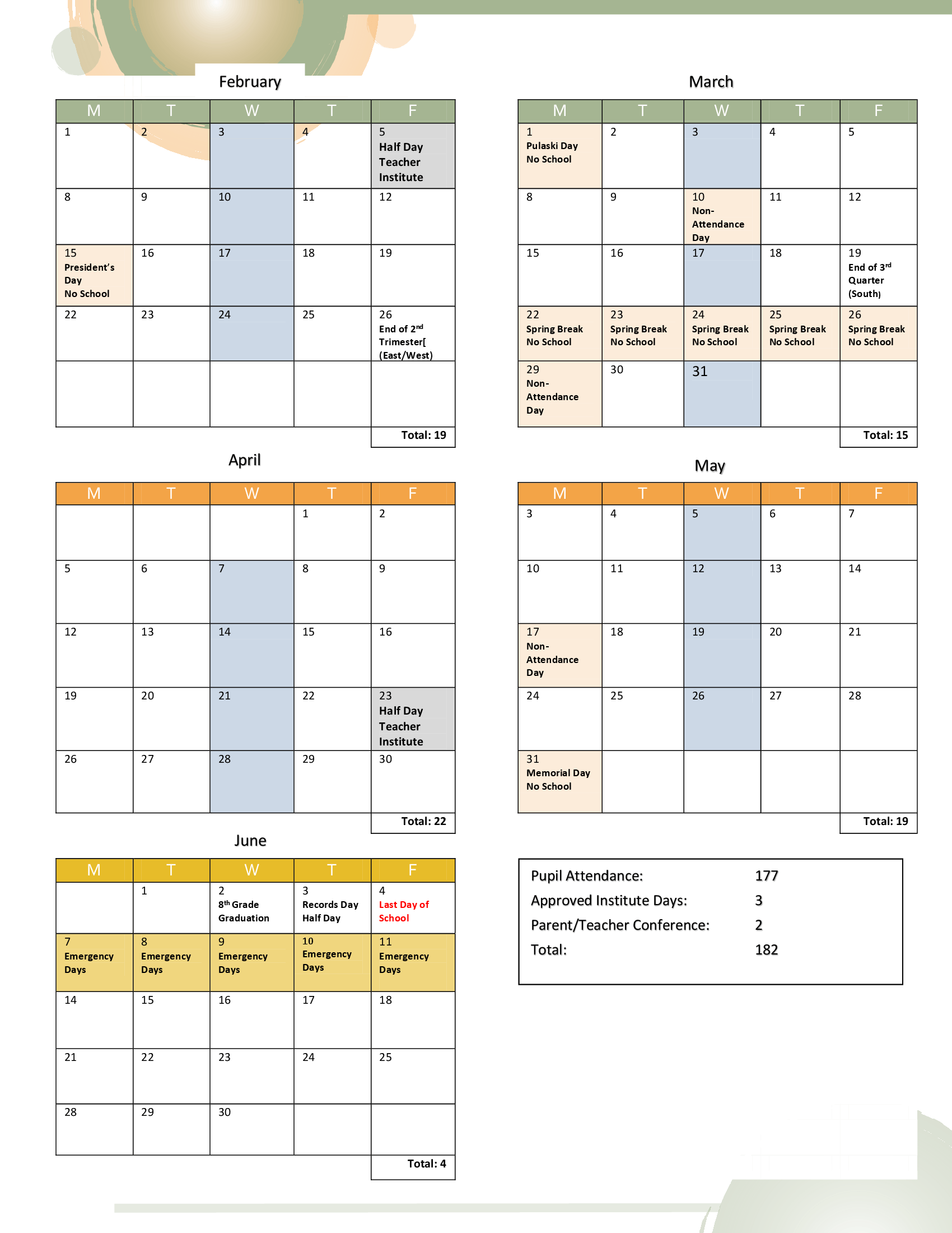 Palos Community Consolidated School District 118 Calendar 26-27 pdf