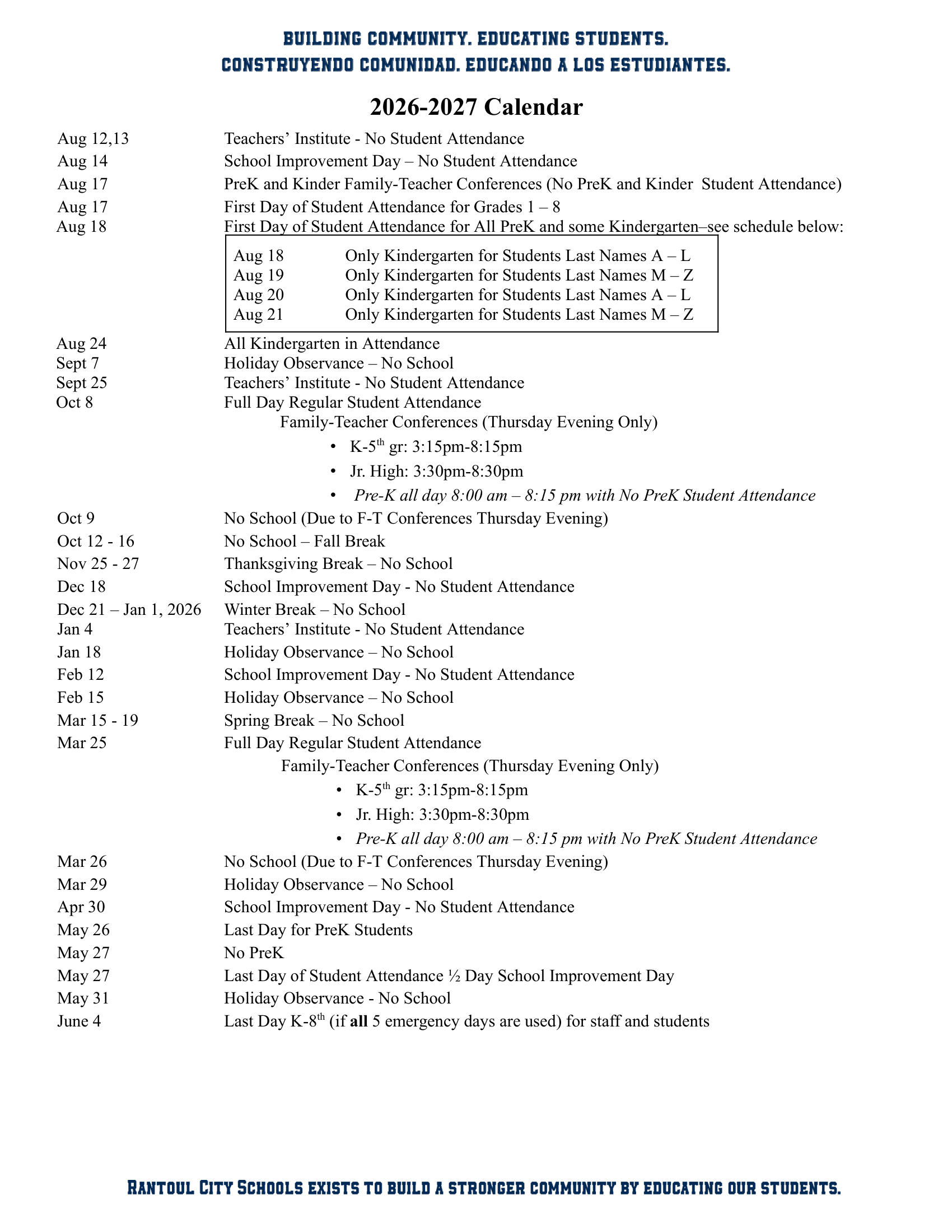 Rantoul City Schools Calendar 26-27 pdf
