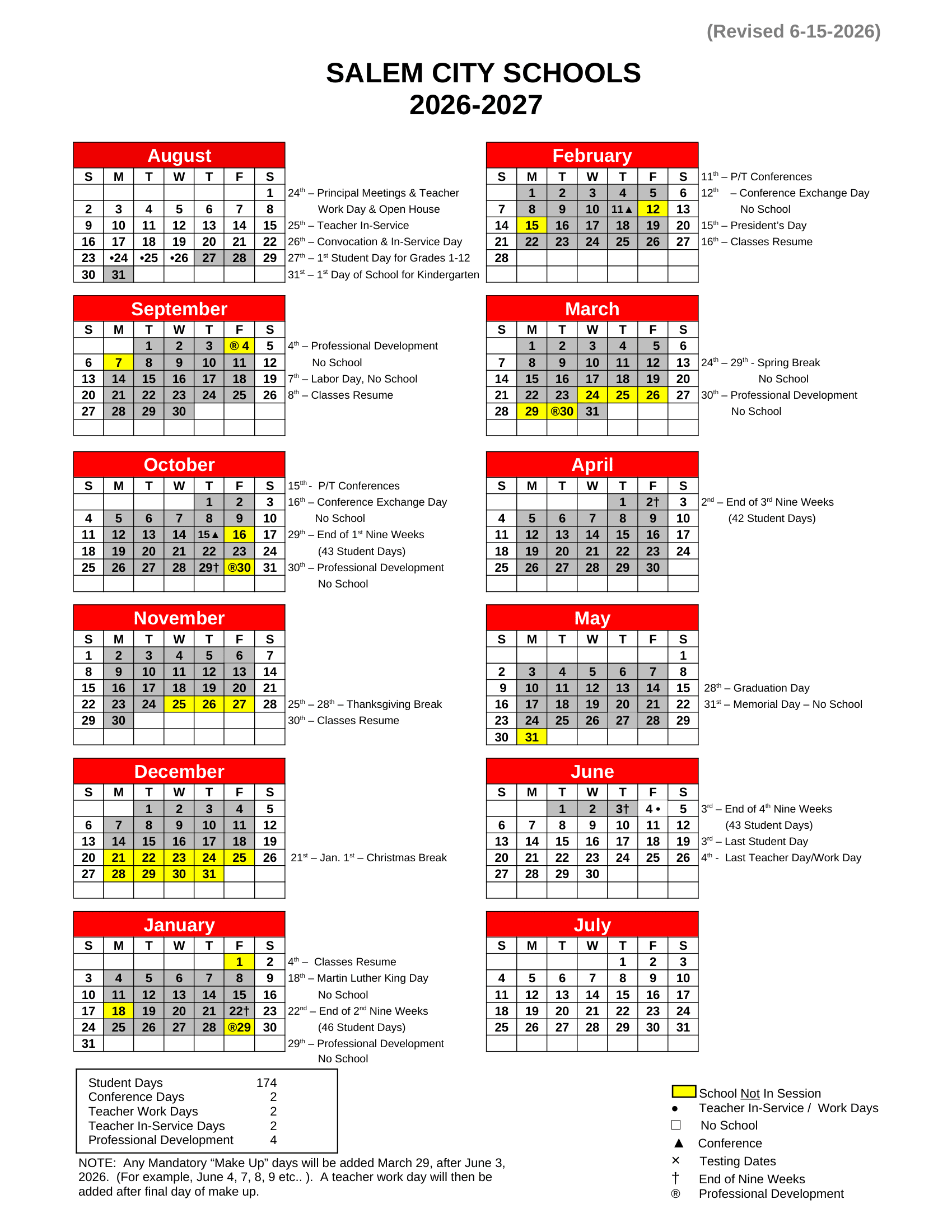 SALEM CITY SCHOOLS Calendar 26-27 pdf