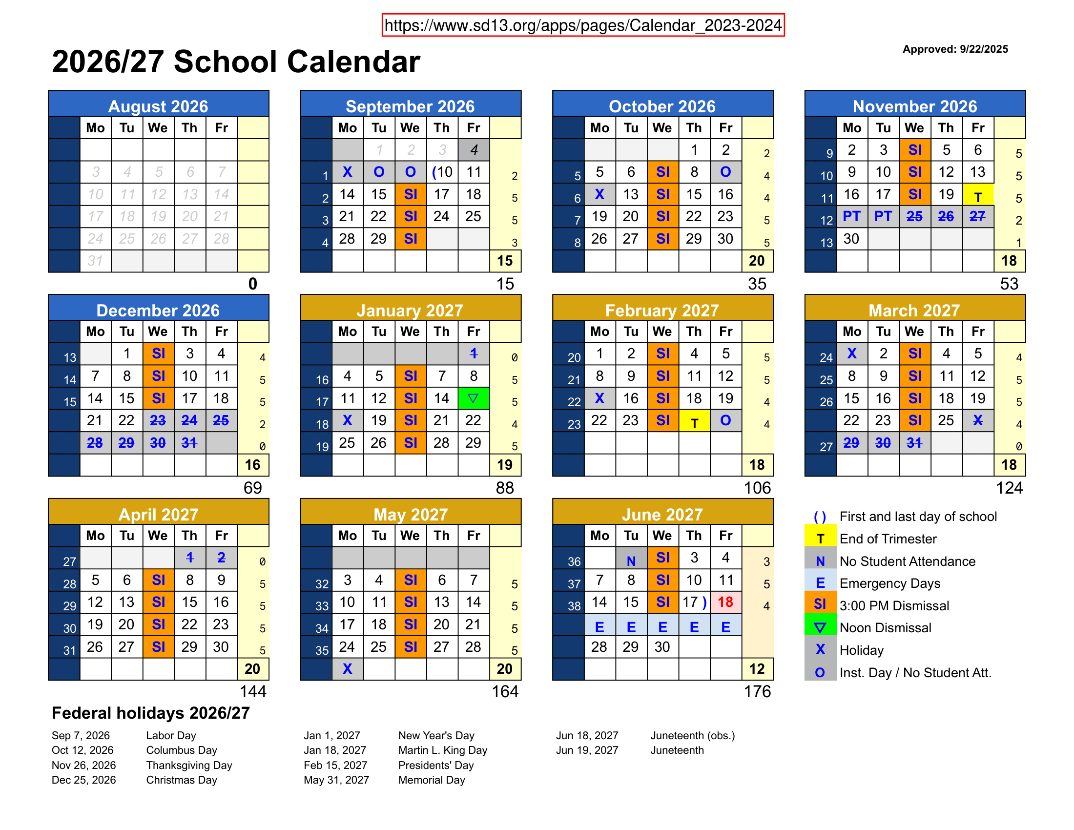 SD13 Calendar 26-27 Revised
