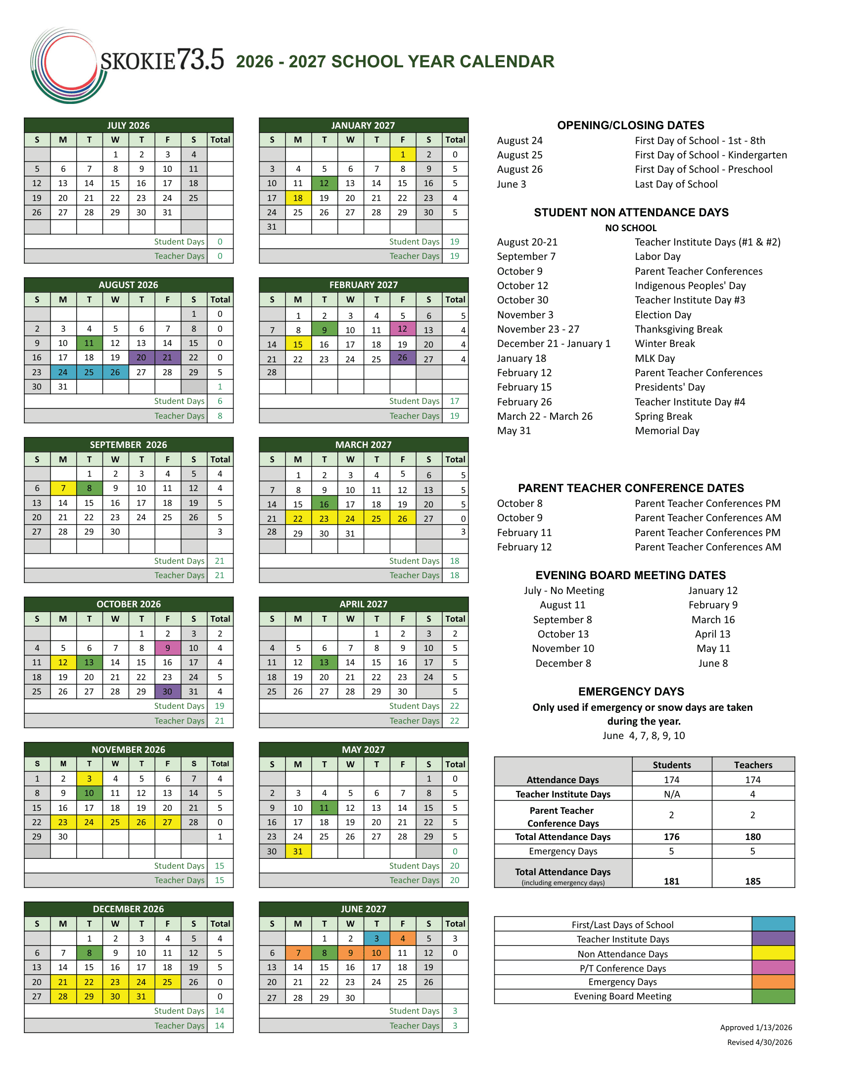 SKOKIE73.5 Calendar 26-27 Revised