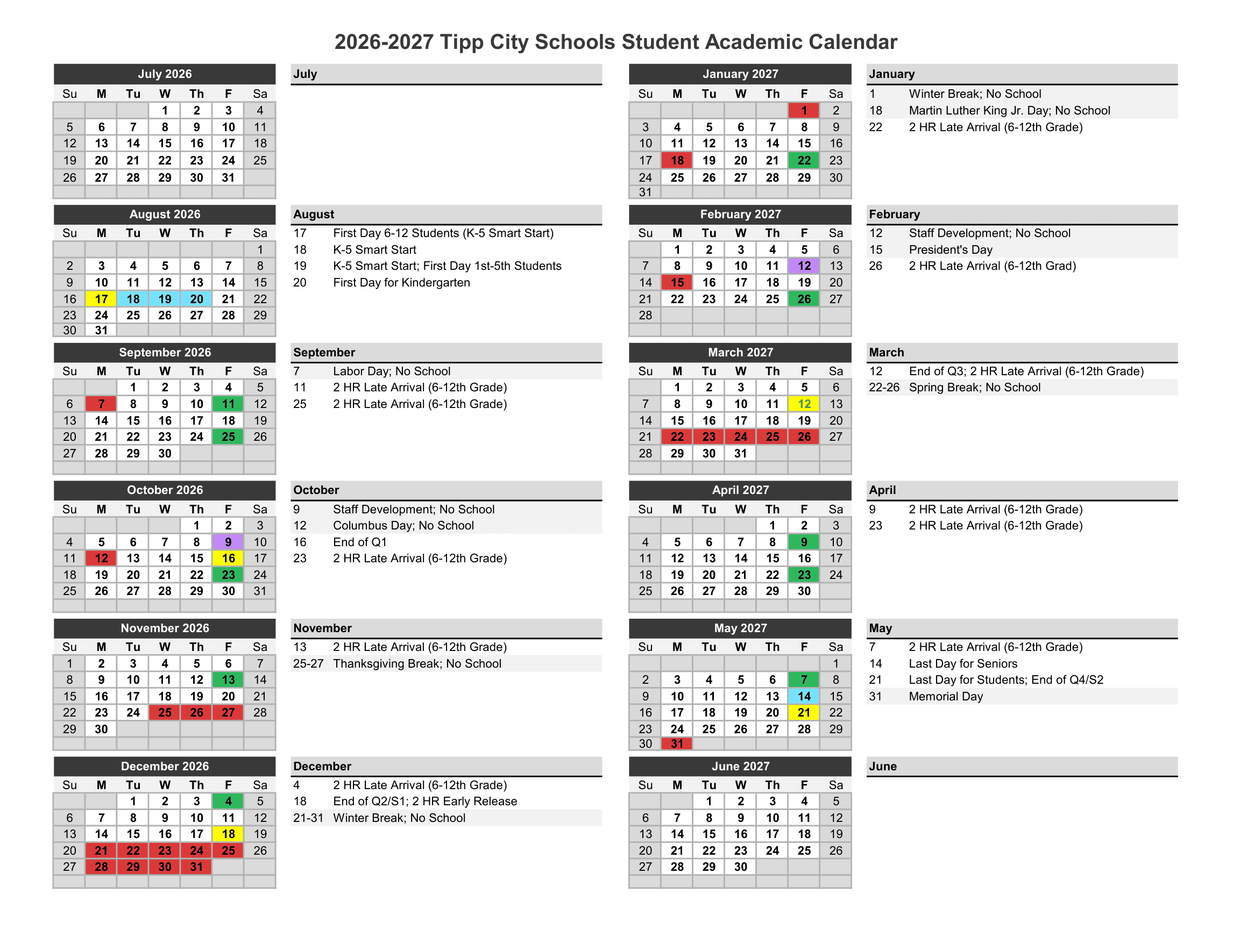 Tipp City Schools Calendar 26-27 pdf