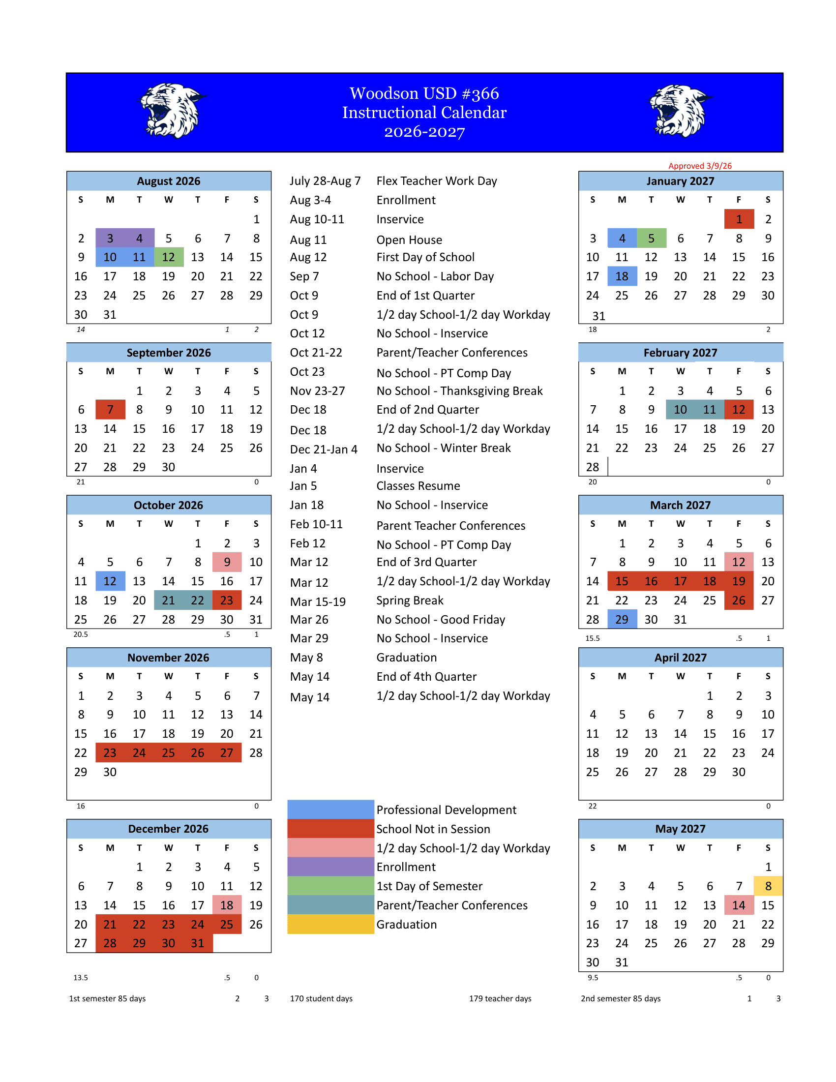Woodson USD #366 Calendar 26-27 Revised