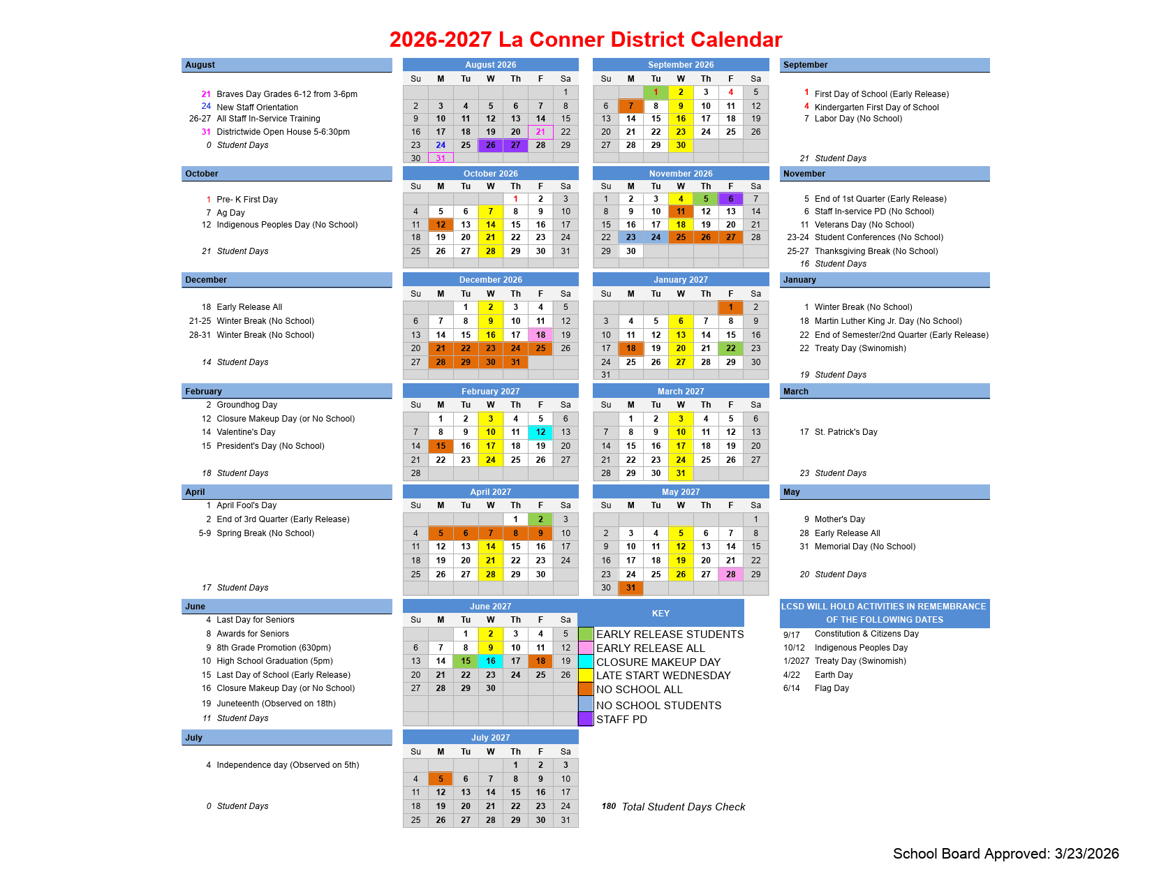 La Conner District Calendar 26-27 pdf